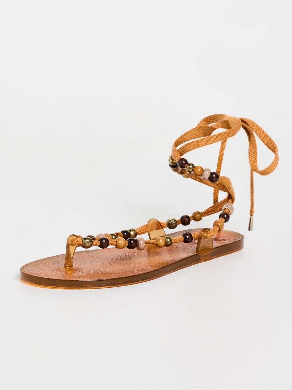 Ancient Greek Esther Bead Sandals Lace Up Size 38